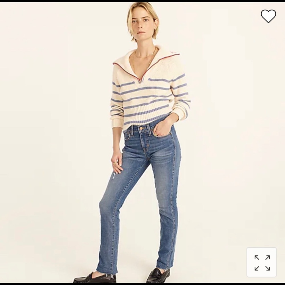 J. Crew Petite 9" mid-rise vintage slim-straight jean in Tilda wash